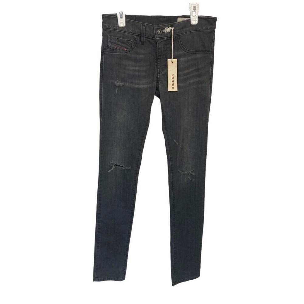 Dieselโ Livier Super Slim Jegging Black Size 27 Low Waist Distressed